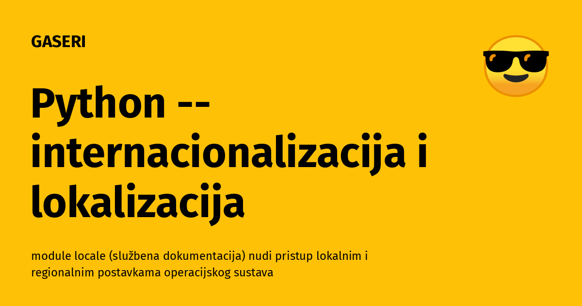Python -- internacionalizacija i lokalizacija - GASERI